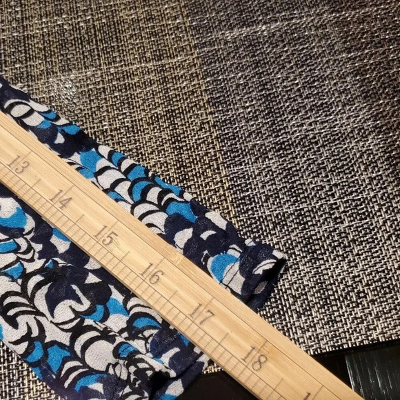 Classiques Entier Vintage Y2K Blue Black White Gathers Stretch Silk Top Blouse S - Picture 12 of 16